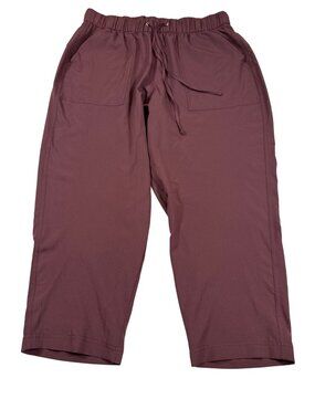 Old Navy Active Womens Burgundy Stretchtech Pants Size L Relaxed Fit (KK597)
